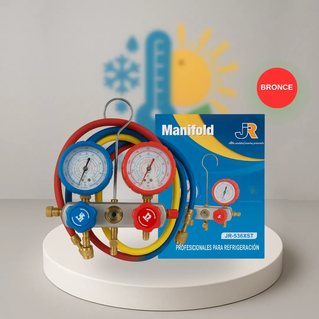 MANIFOLD R22 - R410 ALUMINIO CON PROTECTOR Y VISOR CON MANGUERAS