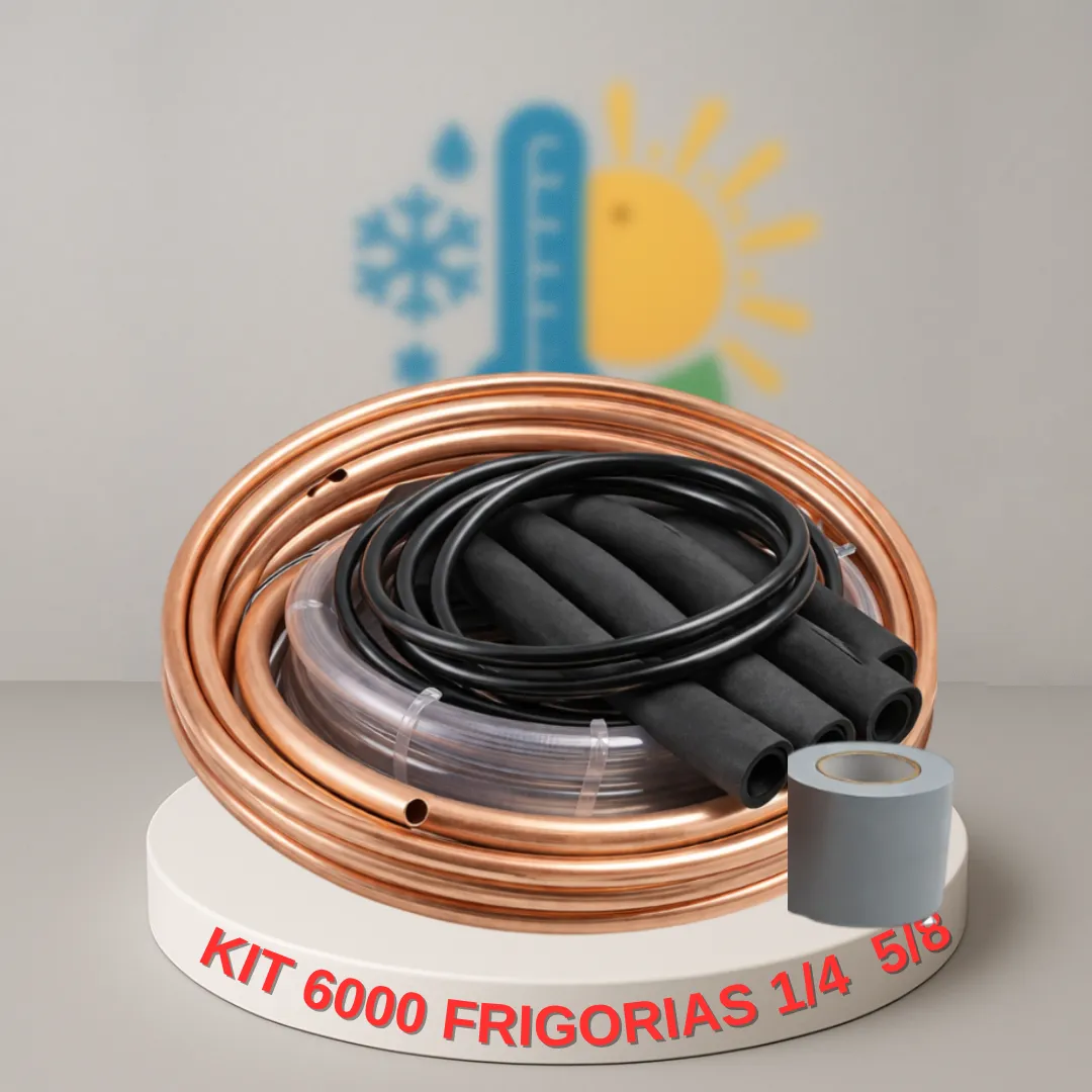 COMBO: KIT INSTALACION 6000 FRIGORIAS 1/4 - 5/8 - SIN MENSULAS